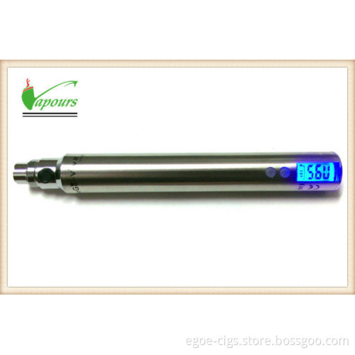 900mah Silver Variable Voltage Ecig Ego V With Led Screen